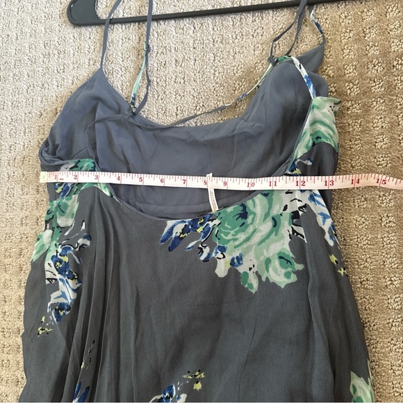 FREE PEOPLE Faded Bloom Printed Slip Dress in gray floral size small - Picture 9 of 10